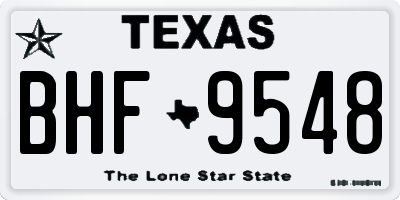 TX license plate BHF9548