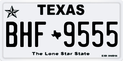 TX license plate BHF9555