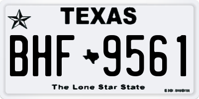 TX license plate BHF9561
