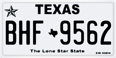 TX license plate BHF9562