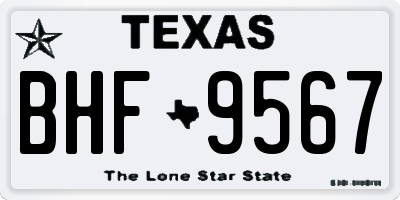 TX license plate BHF9567