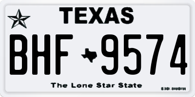 TX license plate BHF9574
