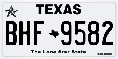 TX license plate BHF9582