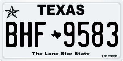 TX license plate BHF9583