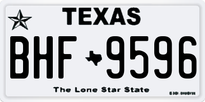 TX license plate BHF9596