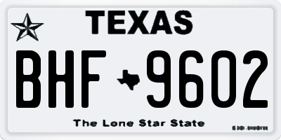 TX license plate BHF9602