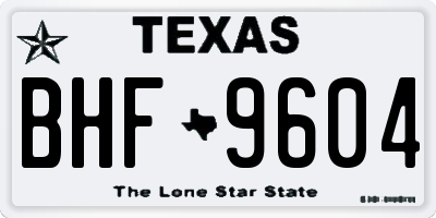 TX license plate BHF9604