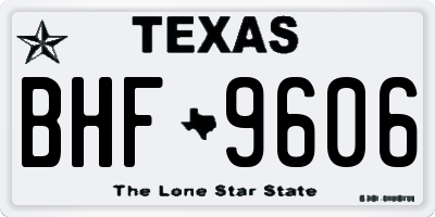 TX license plate BHF9606