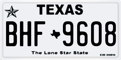 TX license plate BHF9608