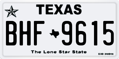 TX license plate BHF9615