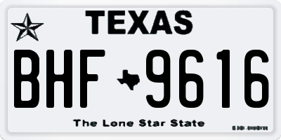 TX license plate BHF9616