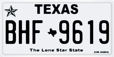 TX license plate BHF9619