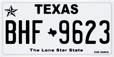 TX license plate BHF9623