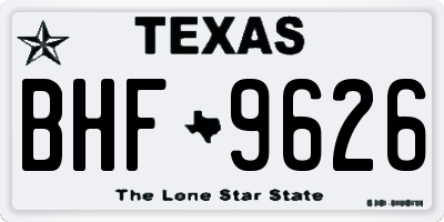 TX license plate BHF9626