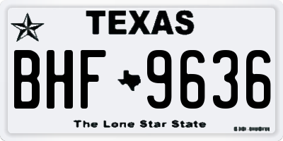 TX license plate BHF9636