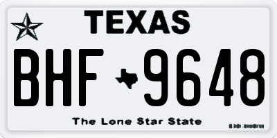 TX license plate BHF9648