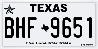 TX license plate BHF9651