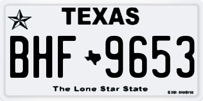TX license plate BHF9653