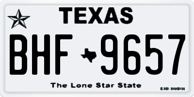 TX license plate BHF9657