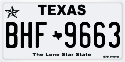 TX license plate BHF9663