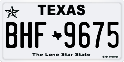 TX license plate BHF9675