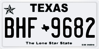 TX license plate BHF9682