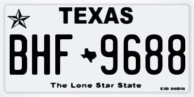 TX license plate BHF9688