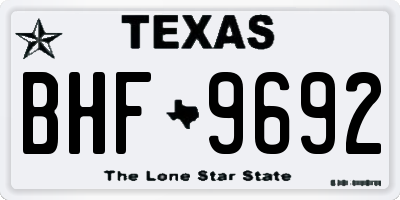 TX license plate BHF9692