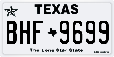TX license plate BHF9699