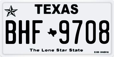TX license plate BHF9708