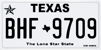 TX license plate BHF9709