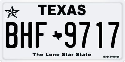 TX license plate BHF9717