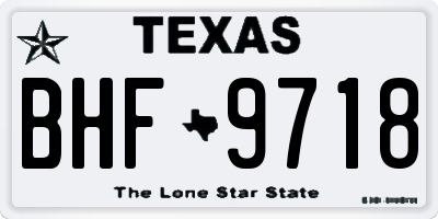 TX license plate BHF9718