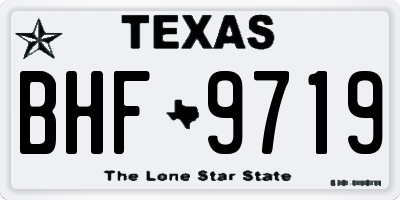 TX license plate BHF9719