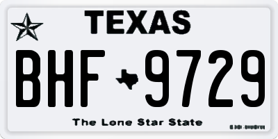 TX license plate BHF9729