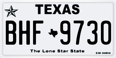TX license plate BHF9730