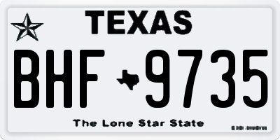 TX license plate BHF9735