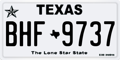 TX license plate BHF9737
