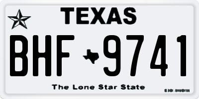TX license plate BHF9741