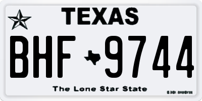 TX license plate BHF9744