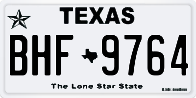 TX license plate BHF9764