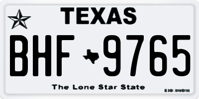 TX license plate BHF9765