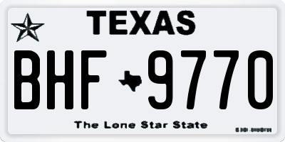 TX license plate BHF9770