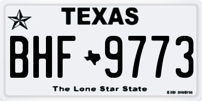 TX license plate BHF9773