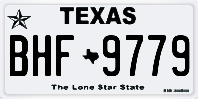 TX license plate BHF9779