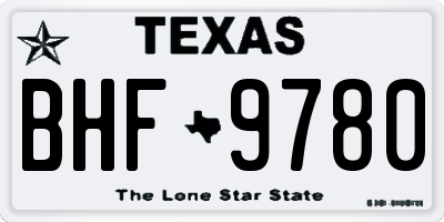 TX license plate BHF9780