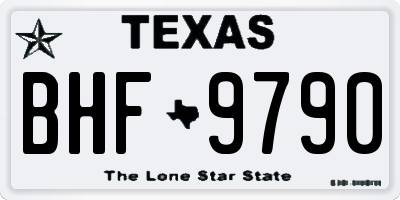 TX license plate BHF9790