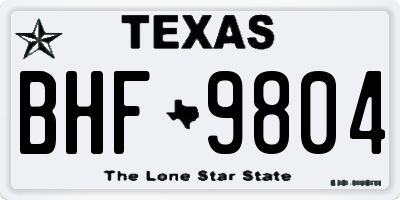 TX license plate BHF9804