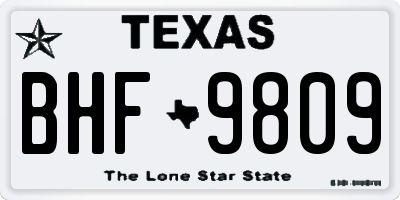 TX license plate BHF9809