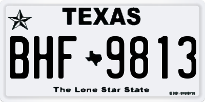 TX license plate BHF9813